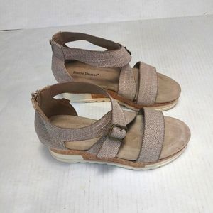 PIERRE DUMAS Women's Open Toe Ankle Straps Wedges Sandals Size 10 NWNT